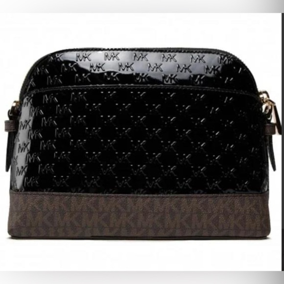 MICHAEL KORS Jet Set Dome Crossbody Leather Bag Black AUTHENTIC NWT-Minor Damage - Picture 8 of 16